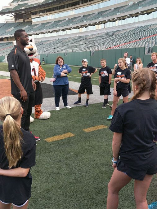 Michael D Johnson with NFL Fuel Up to Play 60 Program